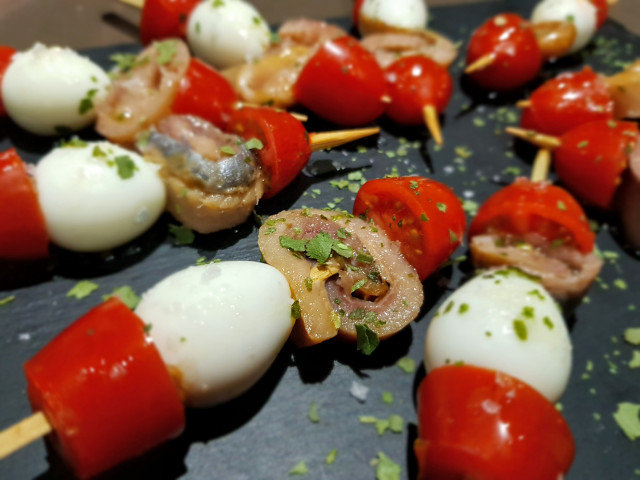 Festive Bites with Herring and Quail Eggs
