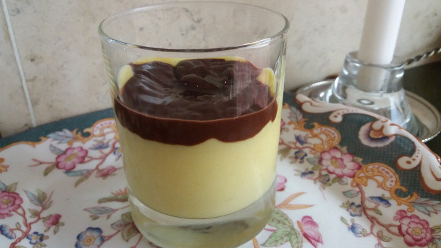 Egg Custard with Mascarpone, Chocolate and Muesli