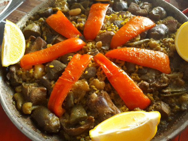 Traditional Paella with Pork and Chicken