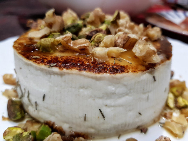 Baked Fresh Goat Cheese with Honey and Nuts