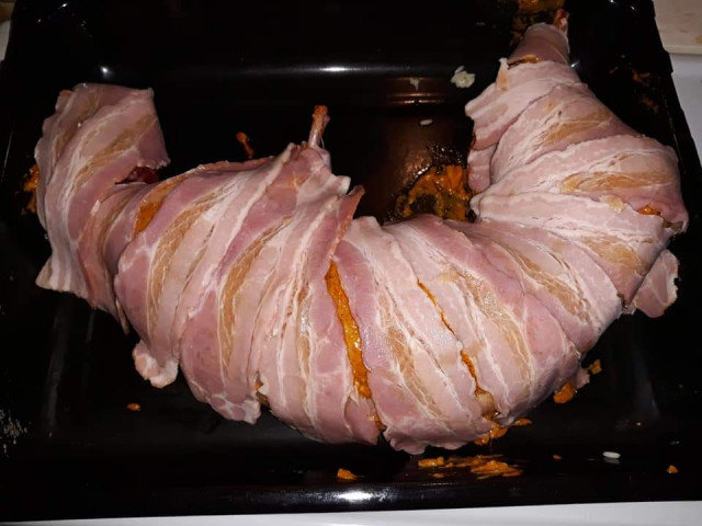 Bacon Wrapped Stuffed Rabbit