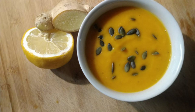 Healthy Pumpkin and Ginger Cream Soup