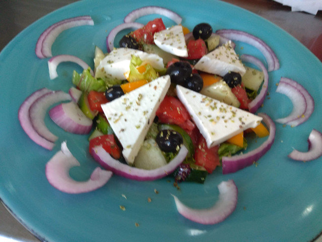 Greek Salad with Red Onions