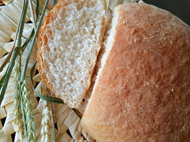 Rustic Bread with Yeast in a Furnace