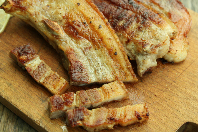 Pan-Grilled Pork Belly with Skin