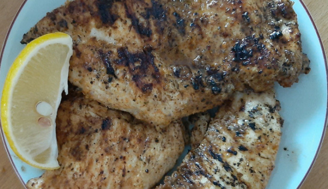 Marinated Chicken Fillets on a Grill Pan