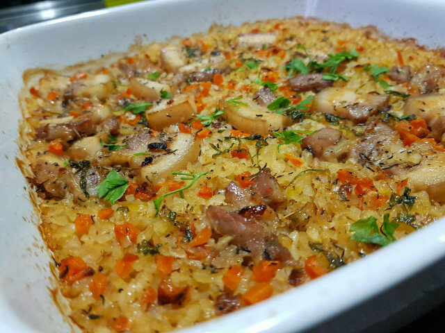 Pork Belly with Fried Rice in Oven