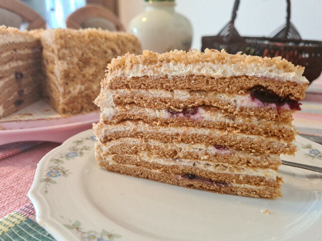 French Country Cake with Blueberry Jam