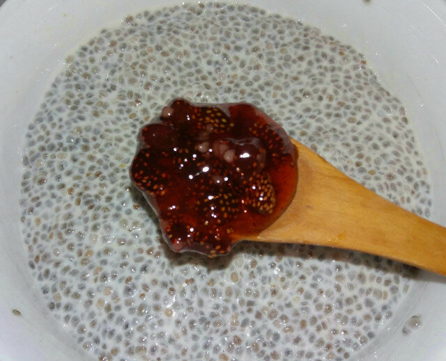 Vegan Chia Pudding with Wild Strawberry Jam