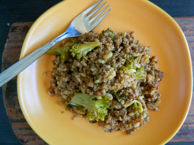 Thai Rice with Broccoli and Minced Meat