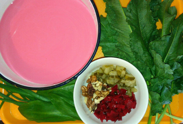 Cold Vegan Soup with Dock and Beetroot