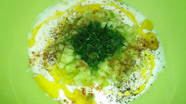 Garlic Tarator with Olive Oil and Cumim