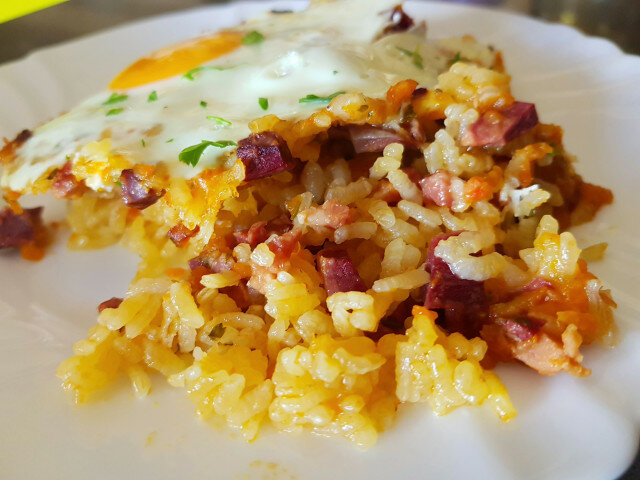 Oven-Baked Rice with Duck and Bacon