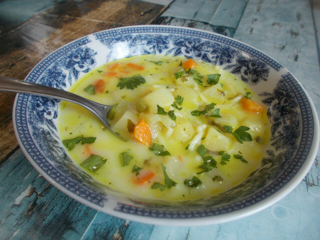 Vegetable Soup with Milk and Turmeric
