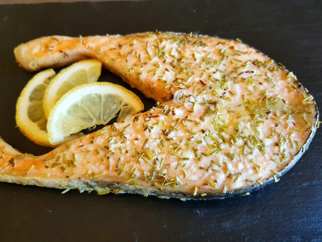 Baked Salmon Cutlets with Rosemary