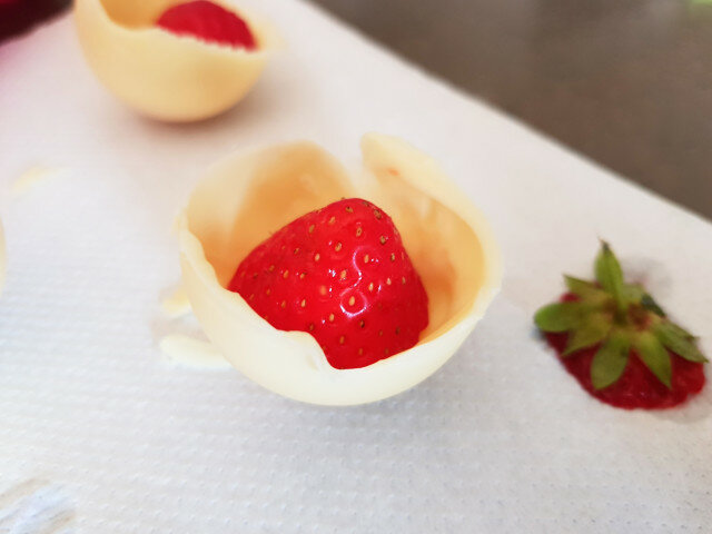 Strawberry Domes with White Chocolate and Mousse