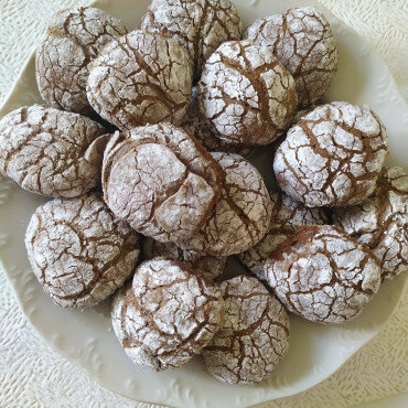 Chocolate Crinkle Cookies with Cognac