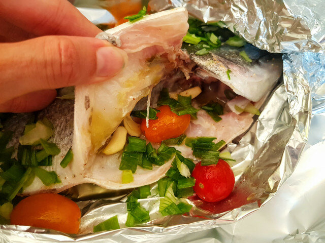 Whole Grilled Sea Bream in Foil