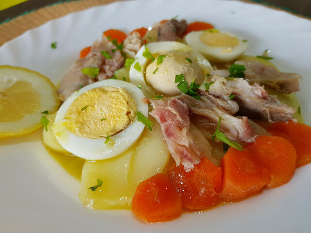 Potatoes, Carrots and Smoked Mackerel Salad