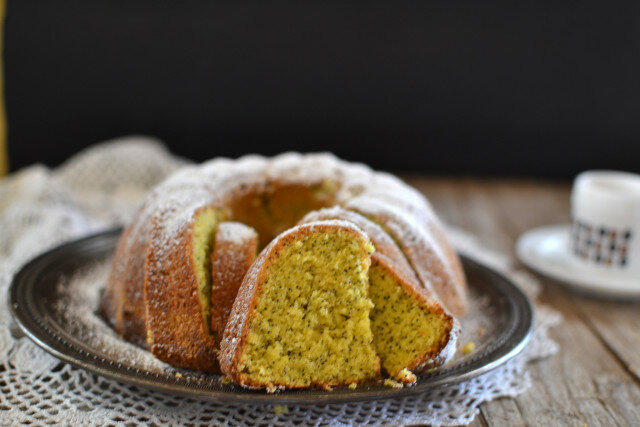 Coconut Poppy Seed Sponge Cake