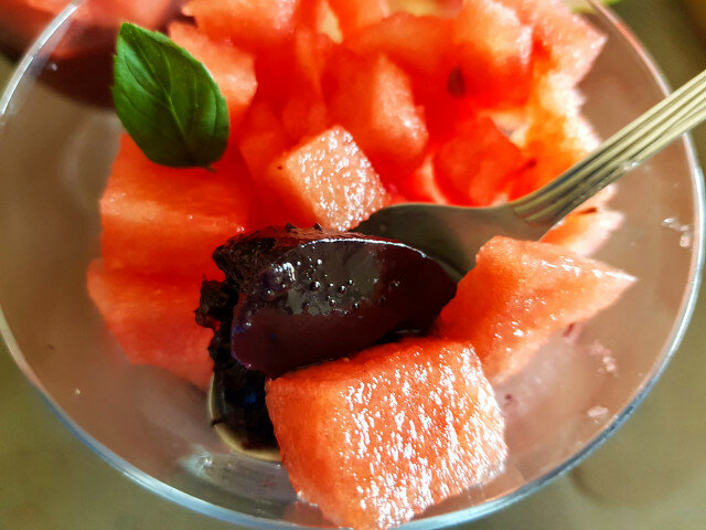 Jelly Vegan Dessert with Blueberries and Watermelon