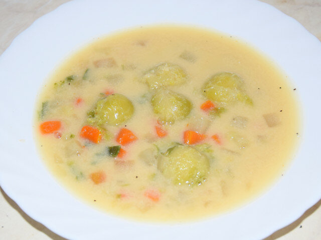 Clear Brussels Sprout Soup