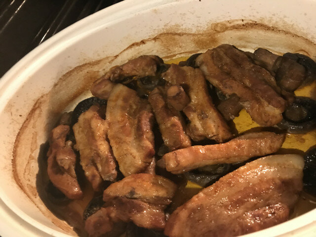 Oven-Baked Pork Belly with Mushrooms