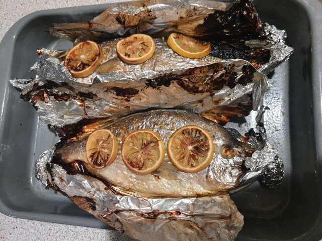 Whole Oven-Baked Sea Bream with Herbs