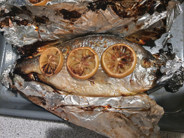Whole Oven-Baked Sea Bream with Herbs