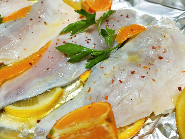 Oven-Baked Citrus Sea Bass Fillets
