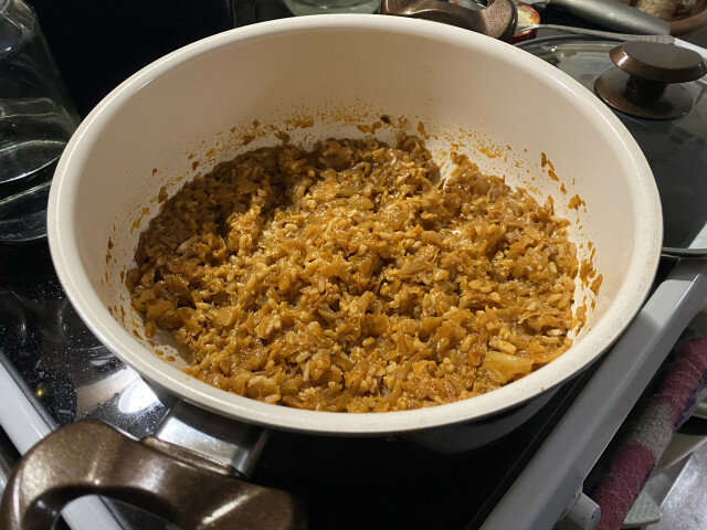 Sauerkraut and Rice in a Pot