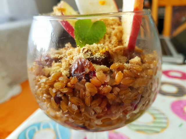 Healthy Breakfast from Spelt and Dried Fruits
