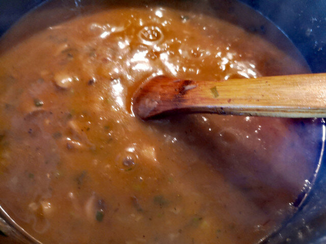 Mushroom Porridge with Spring Onions