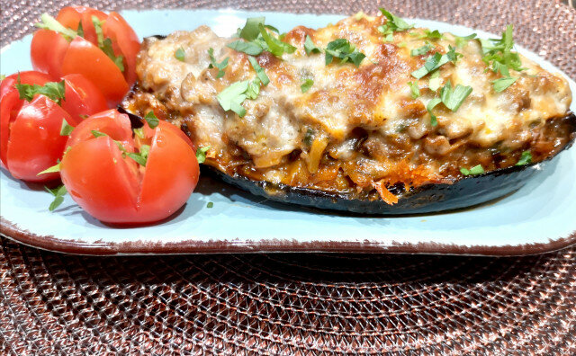 Oven-Baked Stuffed Eggplants with Minced Meat