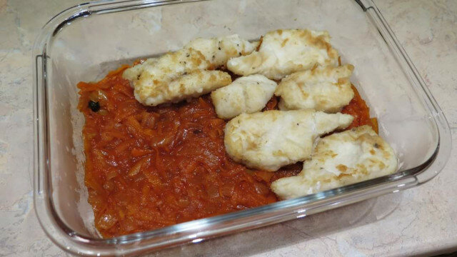 Cod Fillets with Vegetable Topping