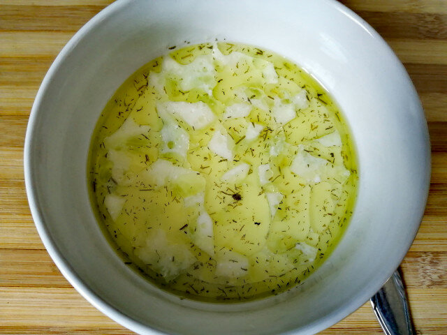 Classical Bulgarian Tarator (Cold Cucumber Soup)