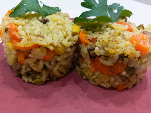 Boiled Rice with Vegetables
