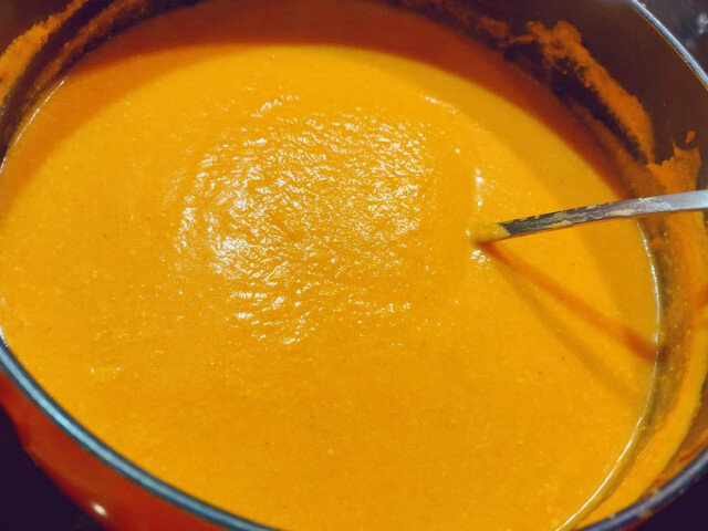 Healthy Autumn Cream Soup with Pumpkin