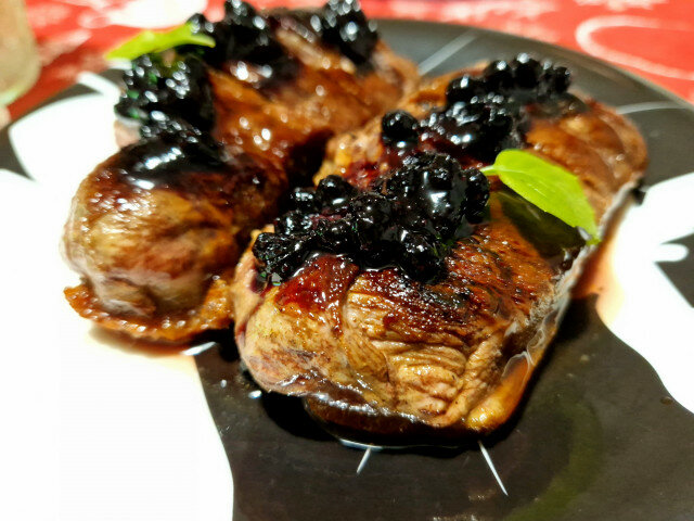 Duck Magret with Blueberries