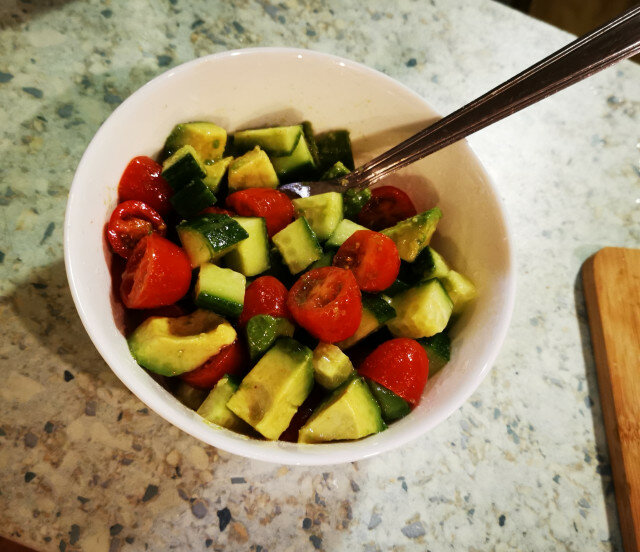 Avocado, Tomato and Cucumber Salad
