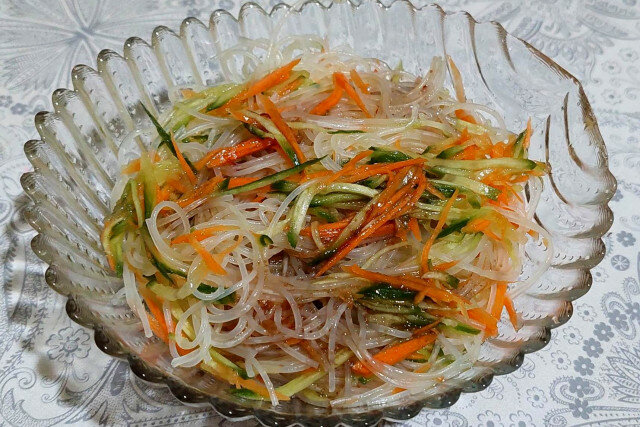 Rice Noodle, Cucumber and Carrot Salad