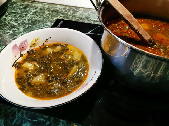 Vegan Potato and Spinach Stew