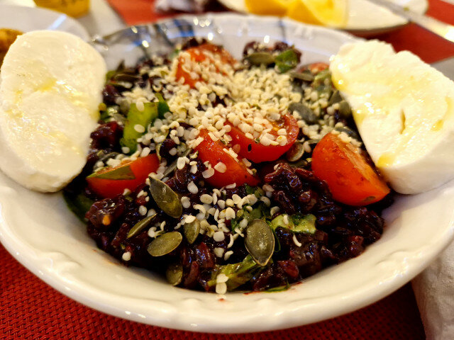 Black Rice, Cherry Tomatoes and Basil Salad