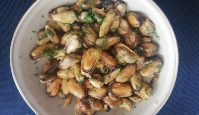 Delicious and Fragrant Mussels in a Pan