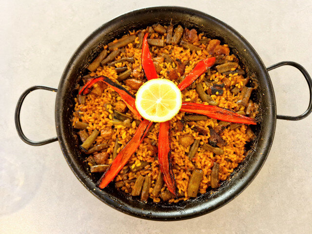 Paella with Pork and Fresh Broad Beans