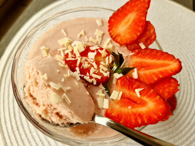 Strawberry, Cream and White Chocolate Mousse