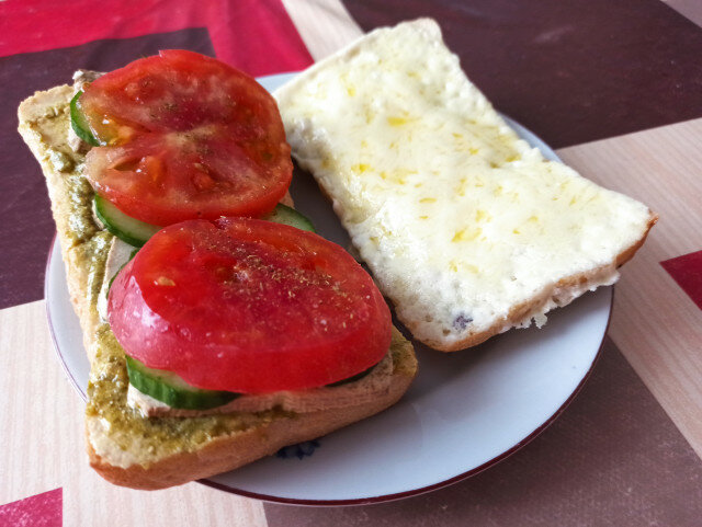 Ciabatta with Hummus and Tofu