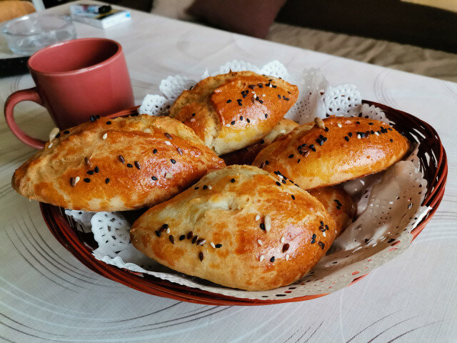Turkish Pogaca Breads with White Cheese