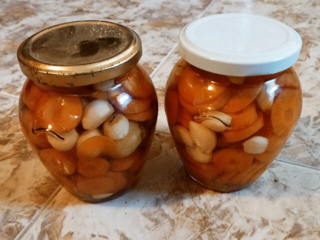 Jarred Pickled Carrots with Garlic