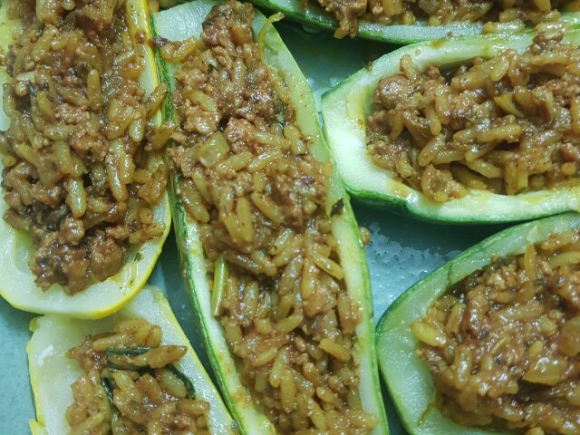 Oven-Baked Stuffed Zucchini with Minced Meat